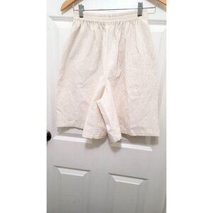 Vintage Expression 90 Eggshell Wrinkle Texture Beige Elastic Waist Shorts Size M